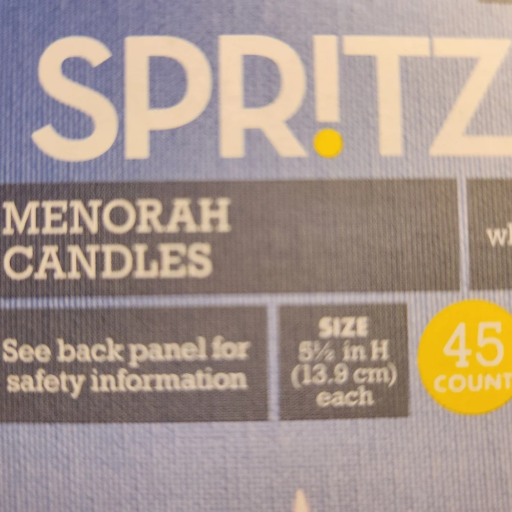 Spritz Elegant White Menorah Candles
